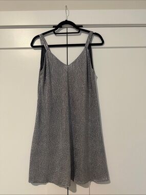 Mango Silver Glitter Mini Slip Dress